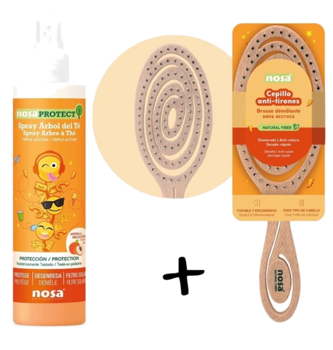 Nosa Protect Spray & Detangler Brush — perzikgeur